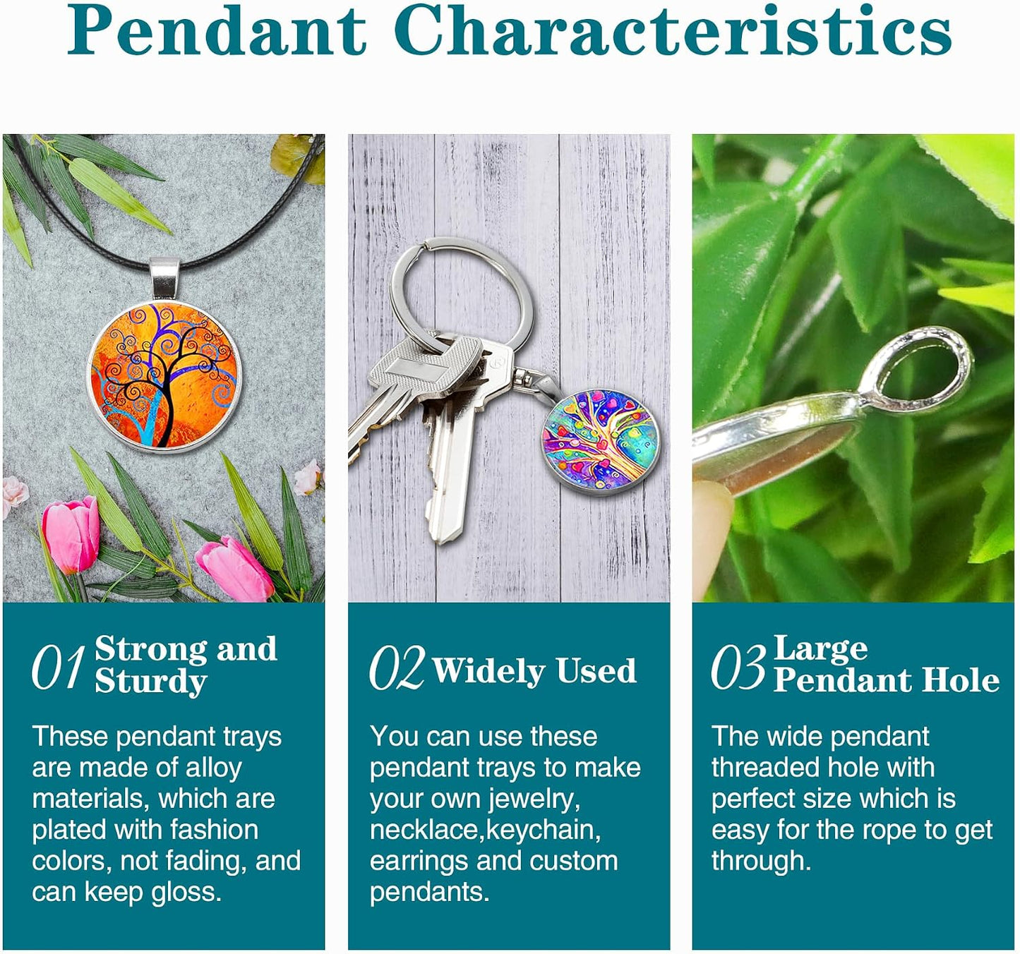 Pendant Trays / Alloy Tray Charms Bulk / Set of 120