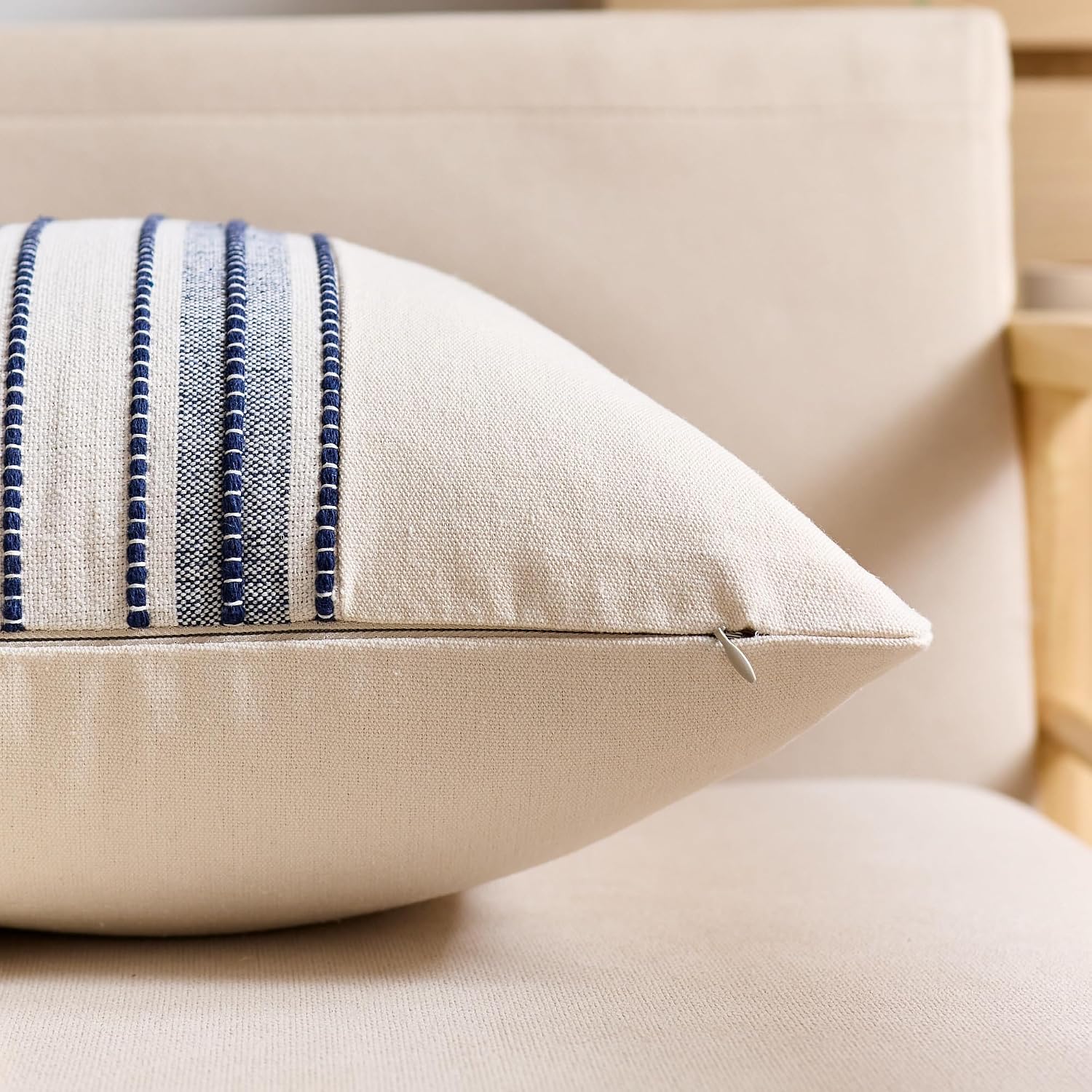 Boho Decorative Cushion Covers / 18 x 18 / Style 1- Navy / Set of 2