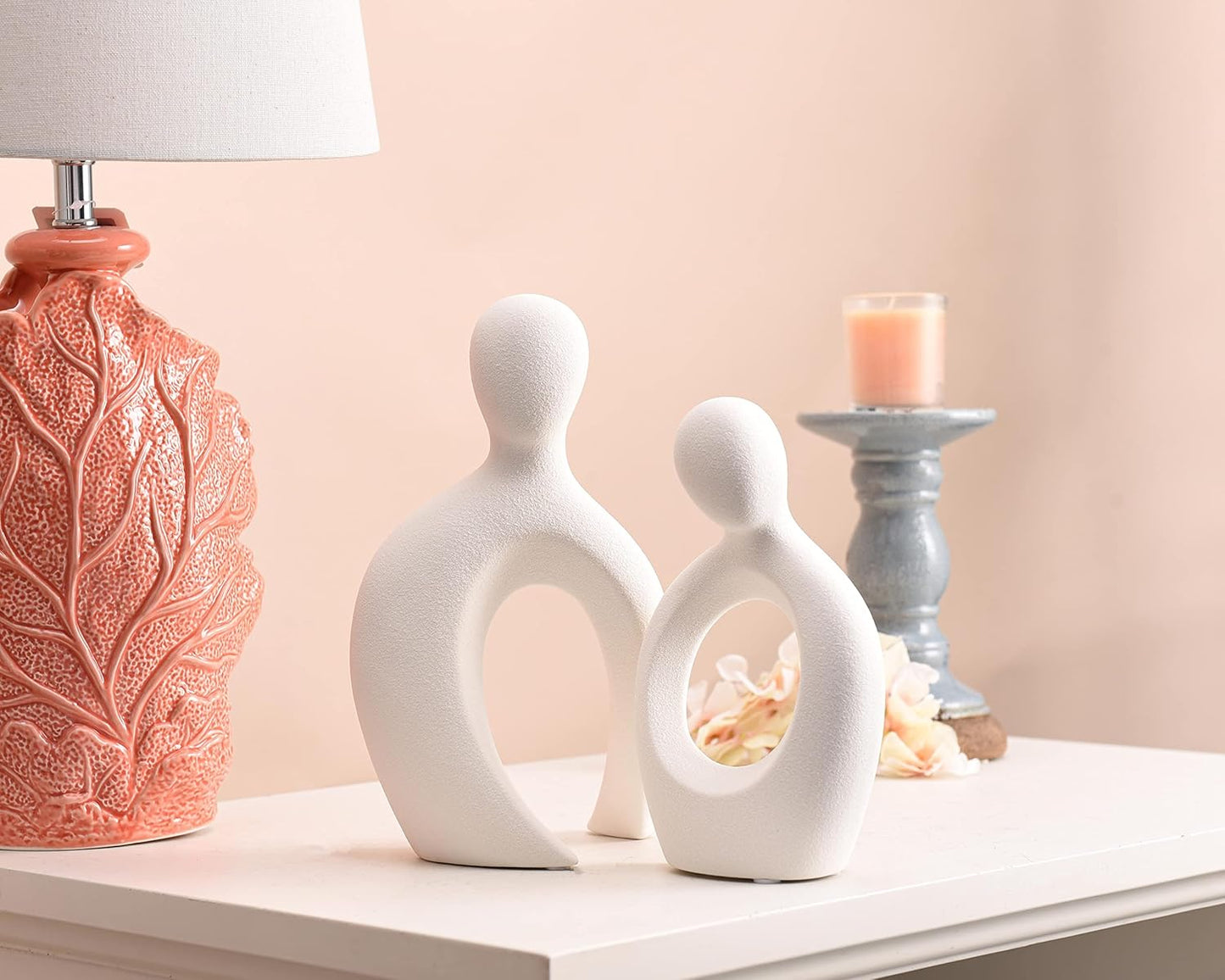 Abstract Lover Statue / White