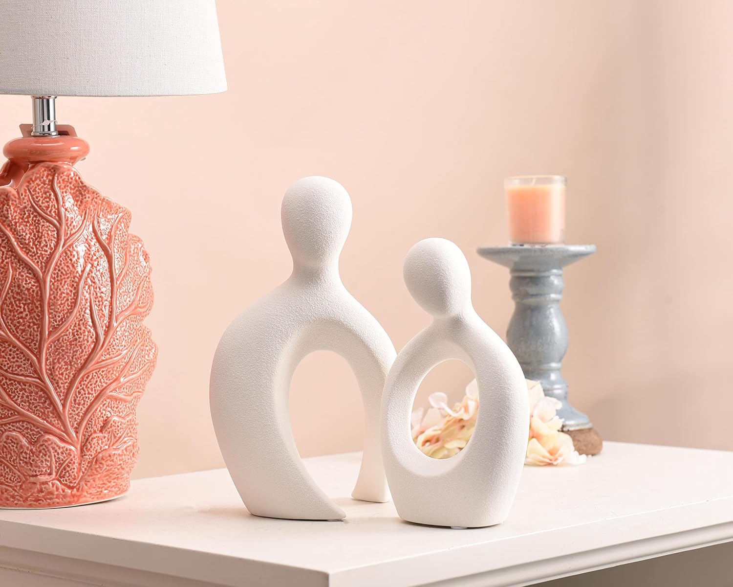Abstract Lover Statue / White
