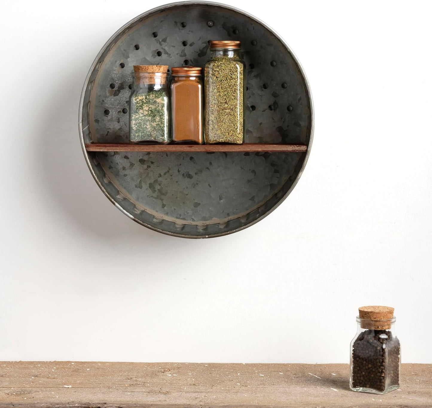 Metal and Wood / 38024 Distressed Wall Shelf