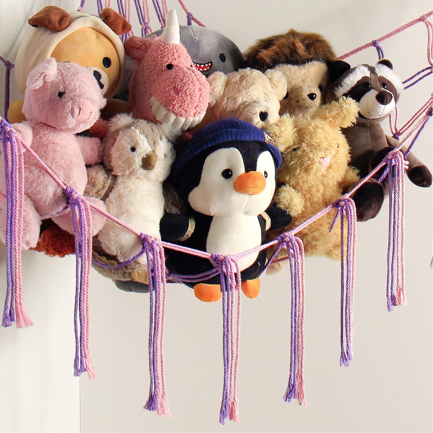 Large Stuffed Animal Hammock Corner Net for Toys Storage Hanging Stuff / Standard / Pink Purple