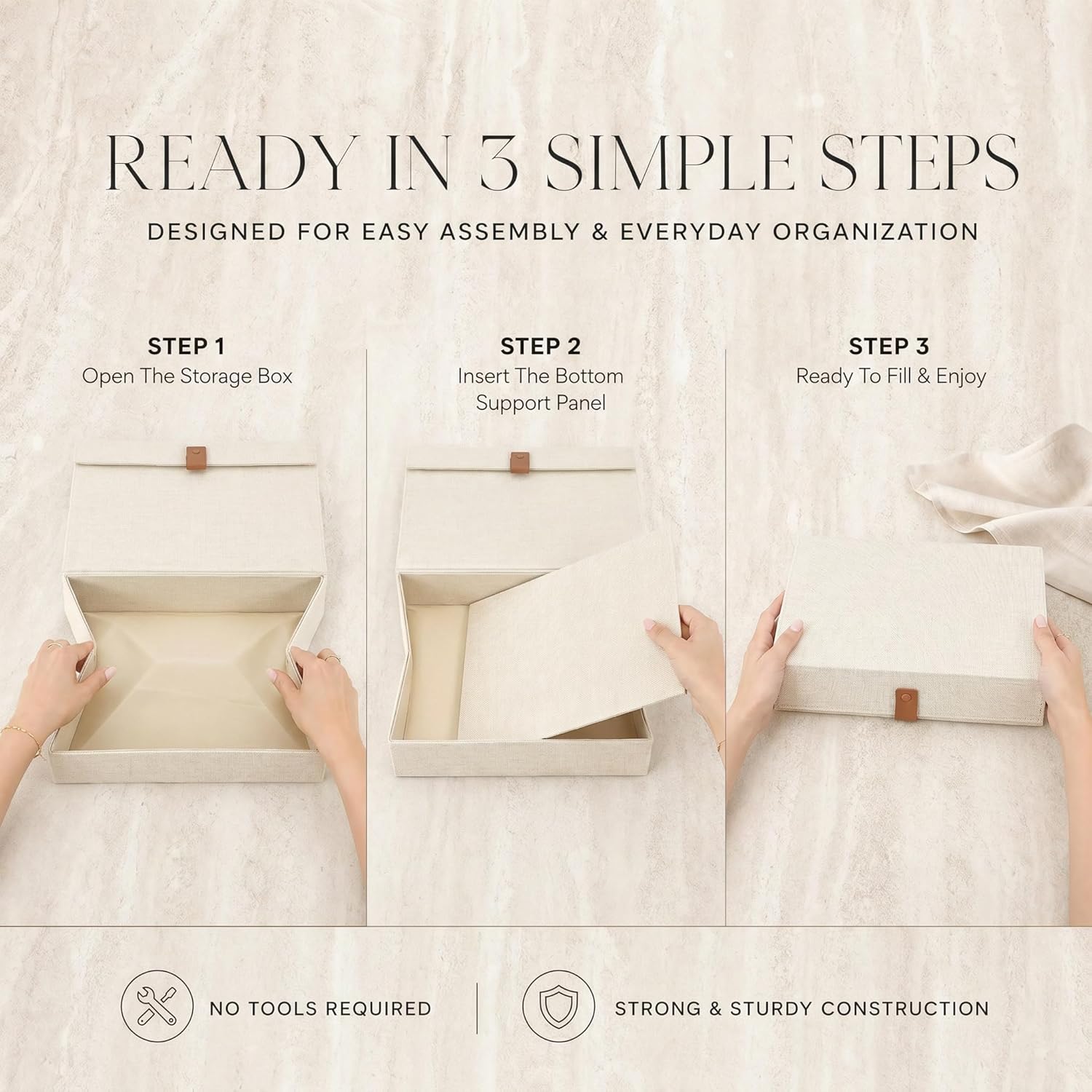 Linen Organizers Are to Safely Store Your / Ivory / Set of 2