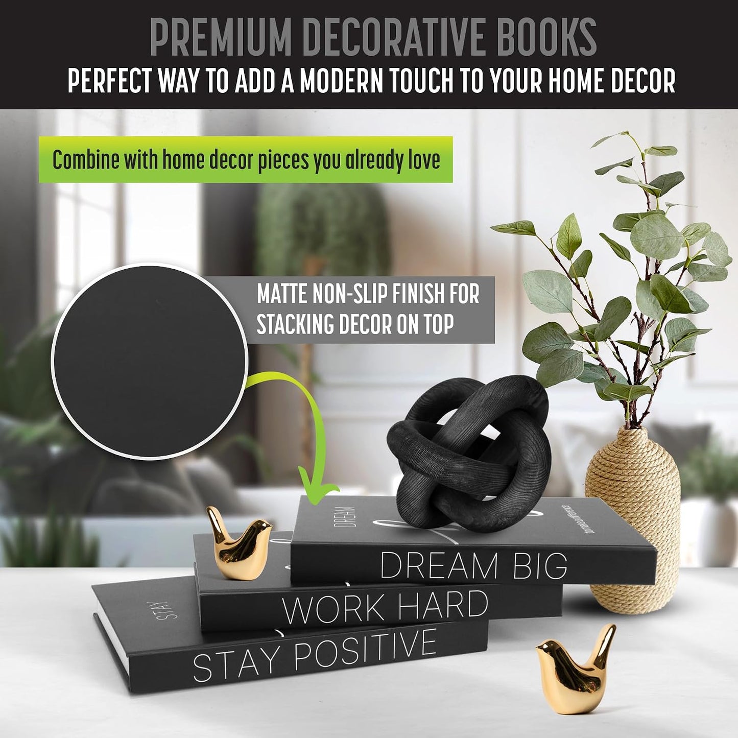 Decorative Books / Book Shelf Decor / Black