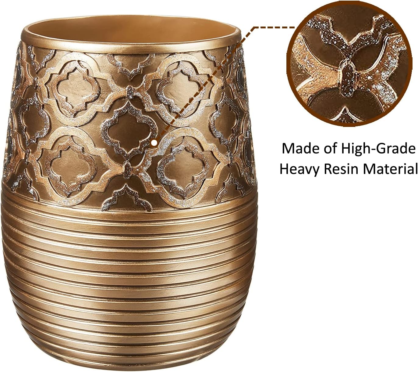 Zahari Home 2pc Spindle Modern Bath Accessories Set Waste Basket & Tissue Box Modern Classic Contemporary Decorative