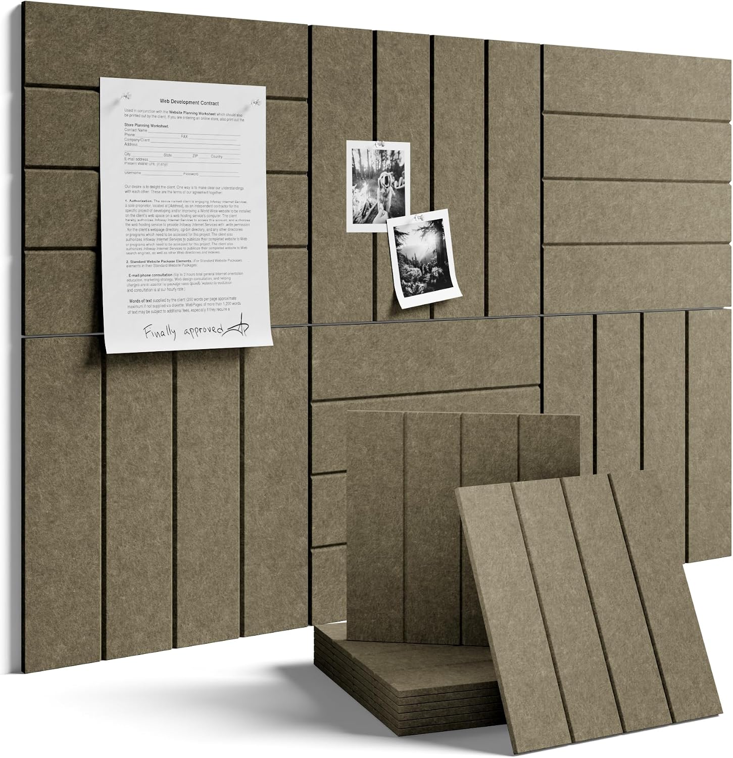 Fluxynara 36" x 24" Large Felt Bulletin Board, Earth Brown