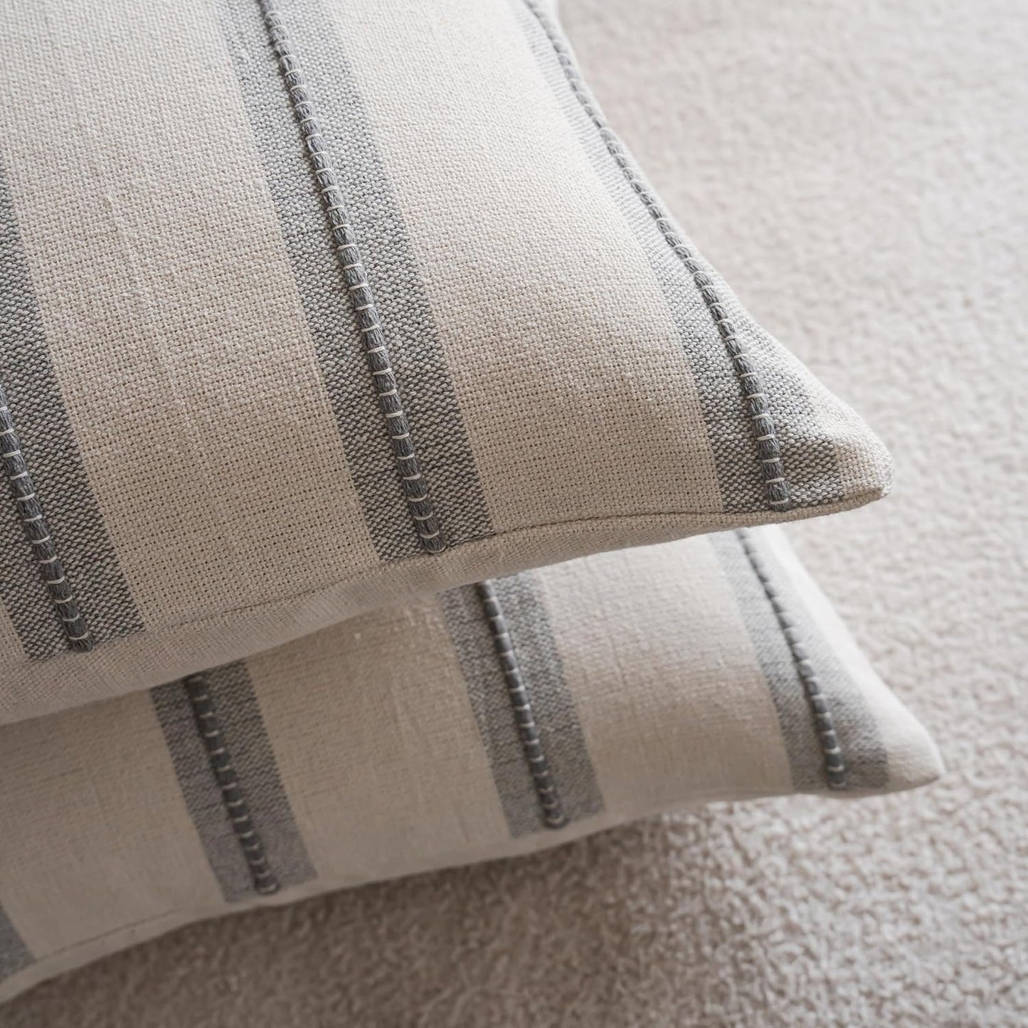 Boho Throw Pillow Covers / Grey / 18 x 18 / Set of 2