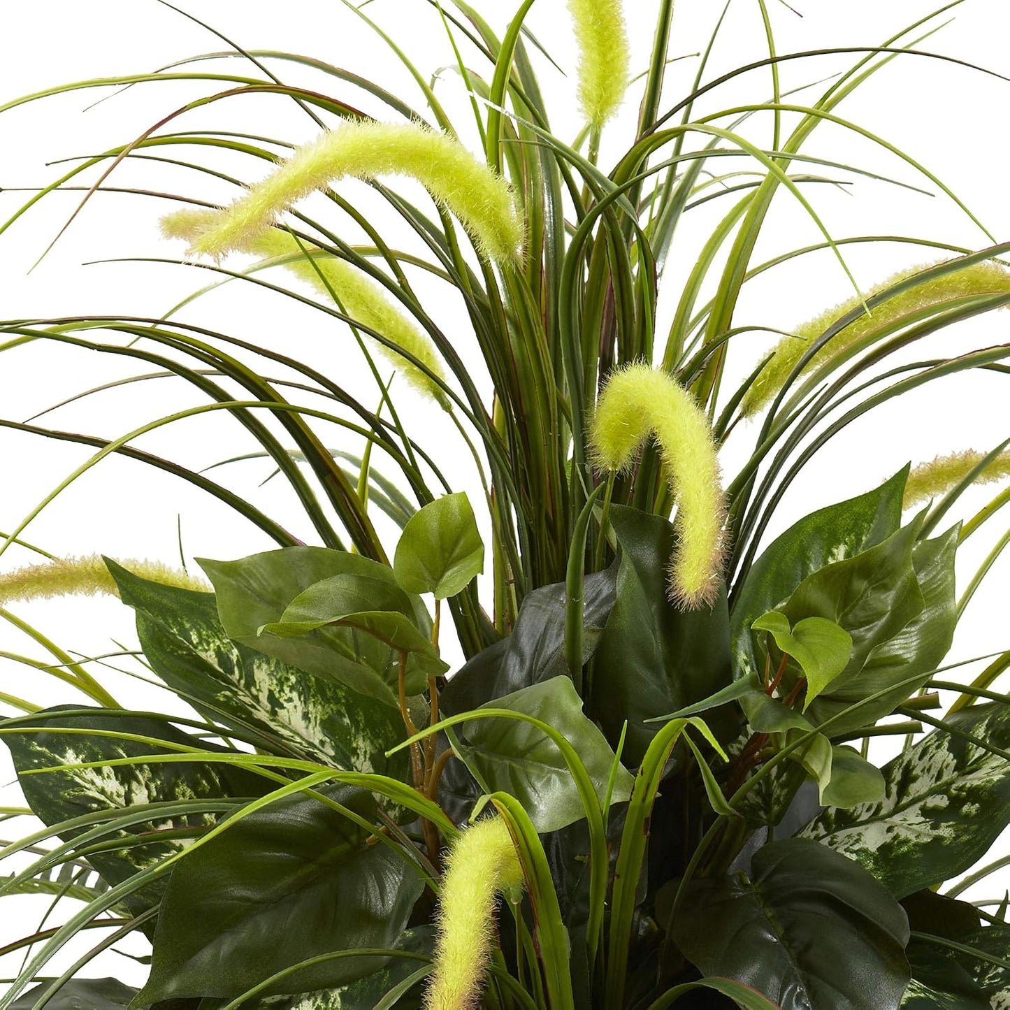 Planter / 6727 . Mixed Greens & Cattails / Green / 26 x 26 x 36