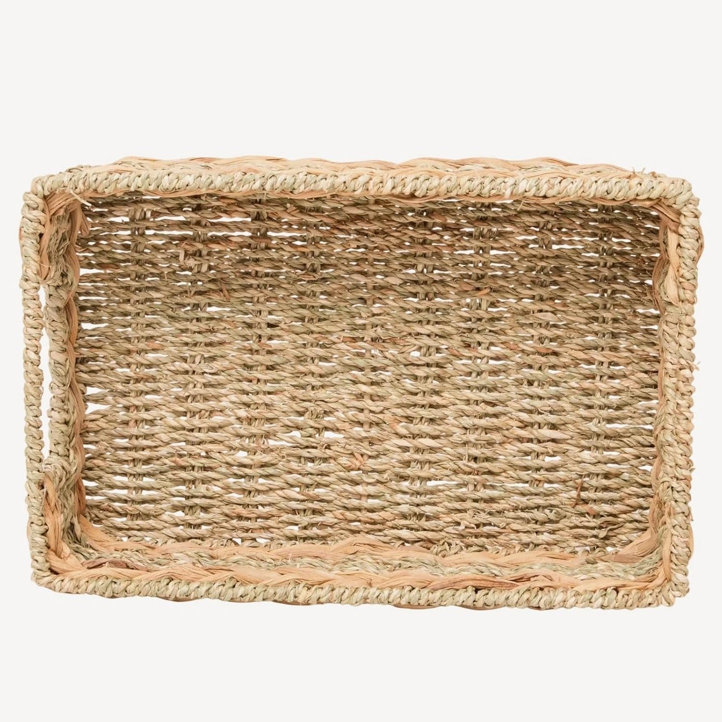 Small Rustic Rectangle Woven basket Organizer / Hyacinth&seagrass