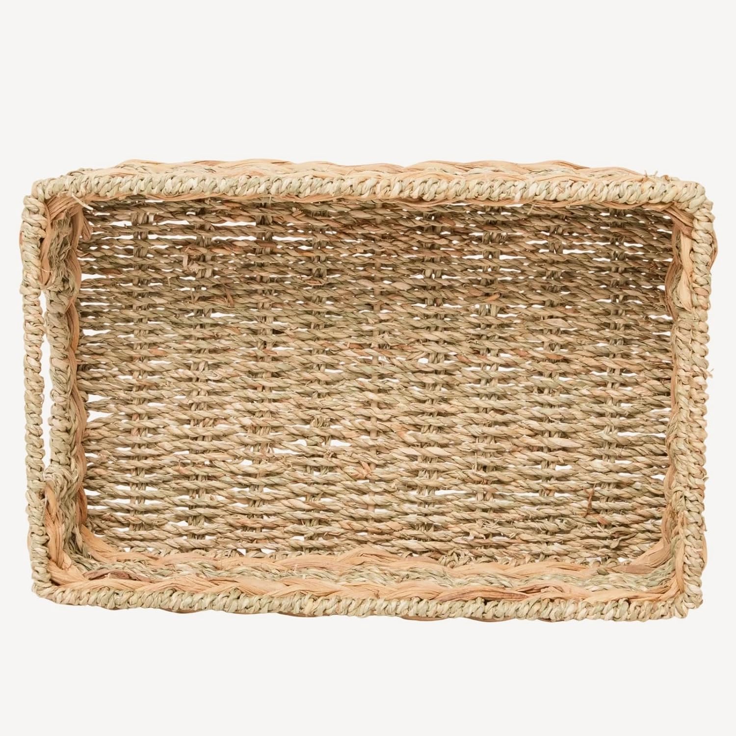 Small Rustic Rectangle Woven basket Organizer / Hyacinth&seagrass