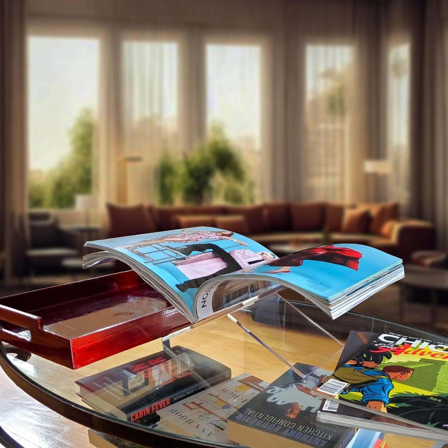 Acrylic Book Holder / 6mm Transparent / 11 x 6 x 5.2