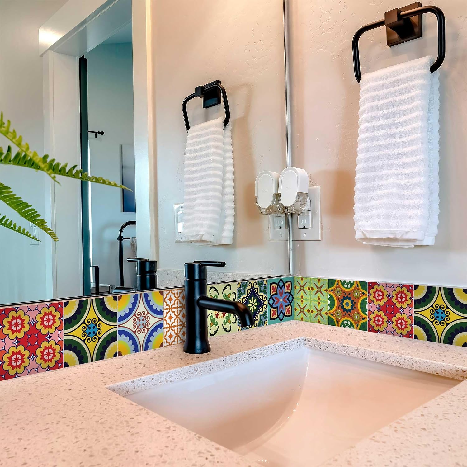 Backsplash Tile Stickers 24 PC Set Traditional Talavera Tiles Stickers / Backslash Peel and Stick C