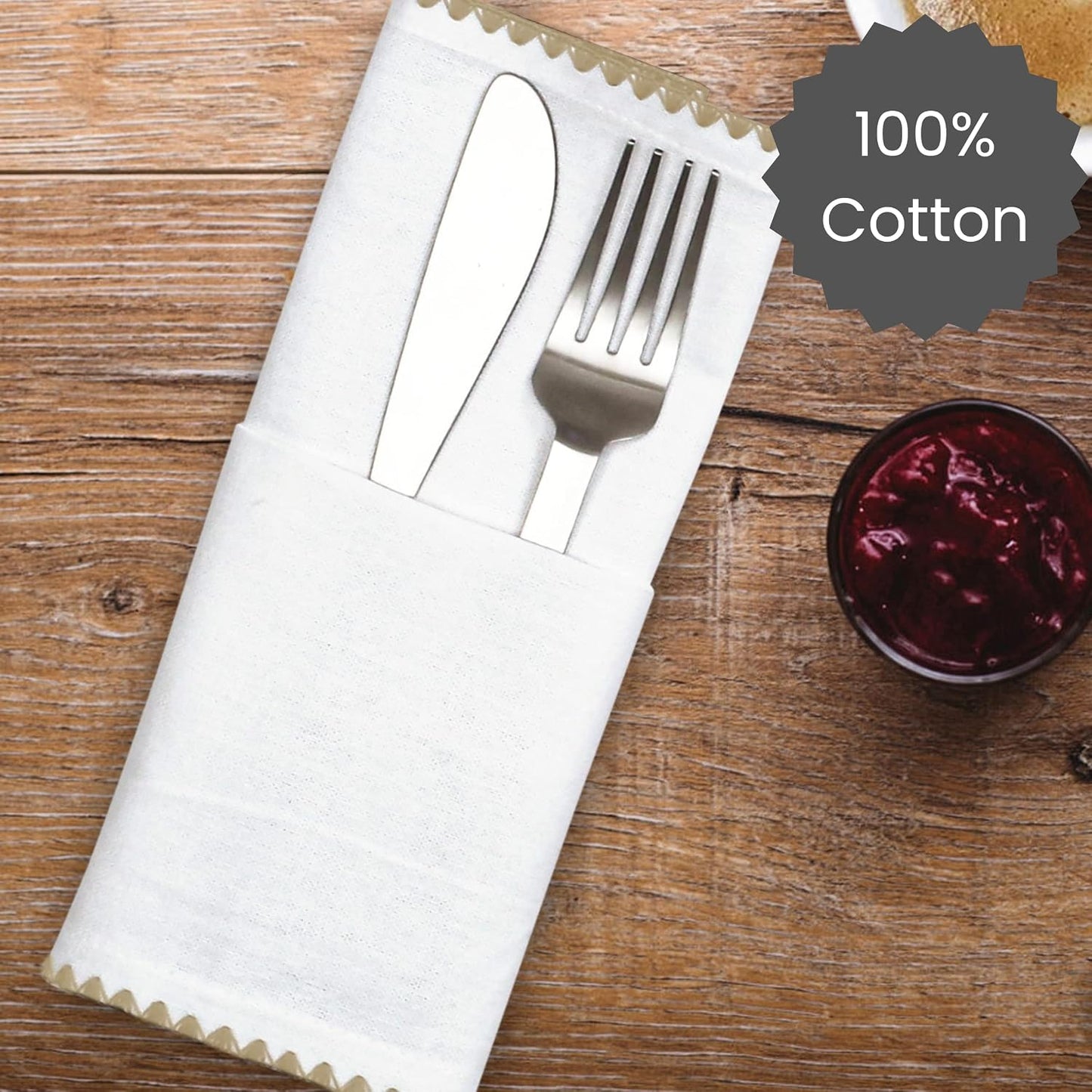Cloth Napkins with Trim - Everyday Use Table Dinner Napkins - Soft Durable Washable - Ideal for Dinner Party Wedding