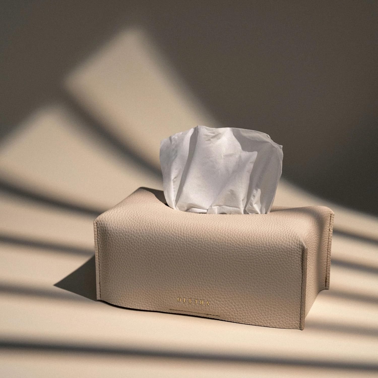 Aesthetic Rectangle Tissue Box Cover / Standard / Light Taupe