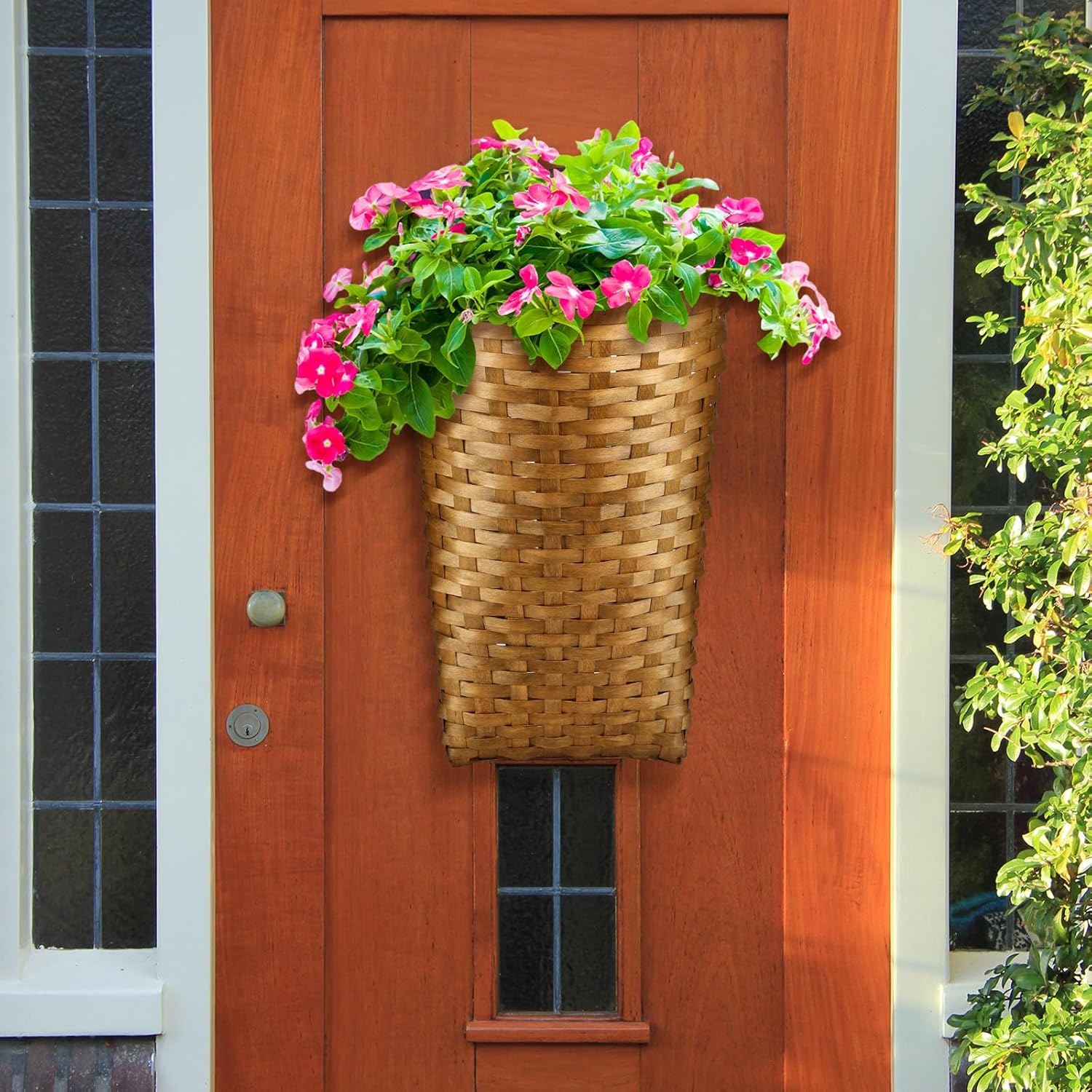 Front Door Basket Woven Wall Hanging Basket Hanging Storage Decor Farmhouse Decor / 15.5 x 10 x 7.5