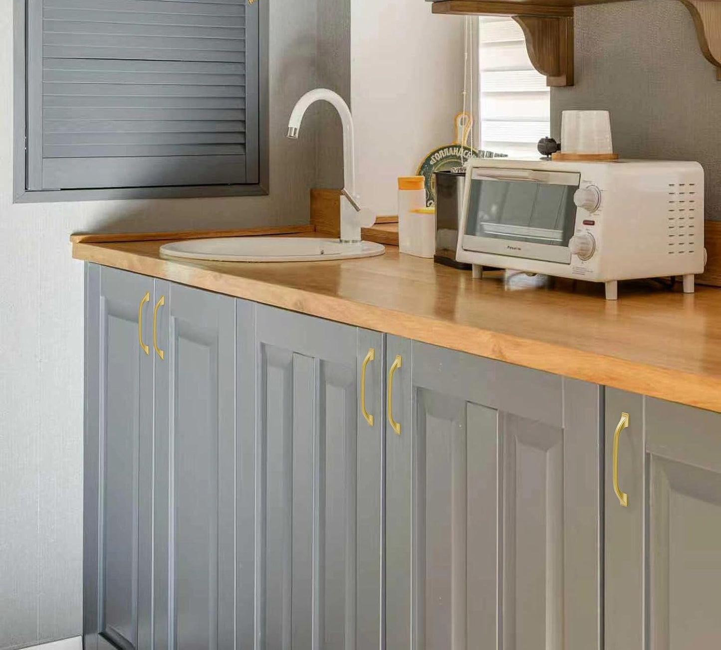 Cabinet Pulls Gold Cabinet Handles Gold Hardware / 3 Inches / Arch Pull / Brushed Gold / Set of 10