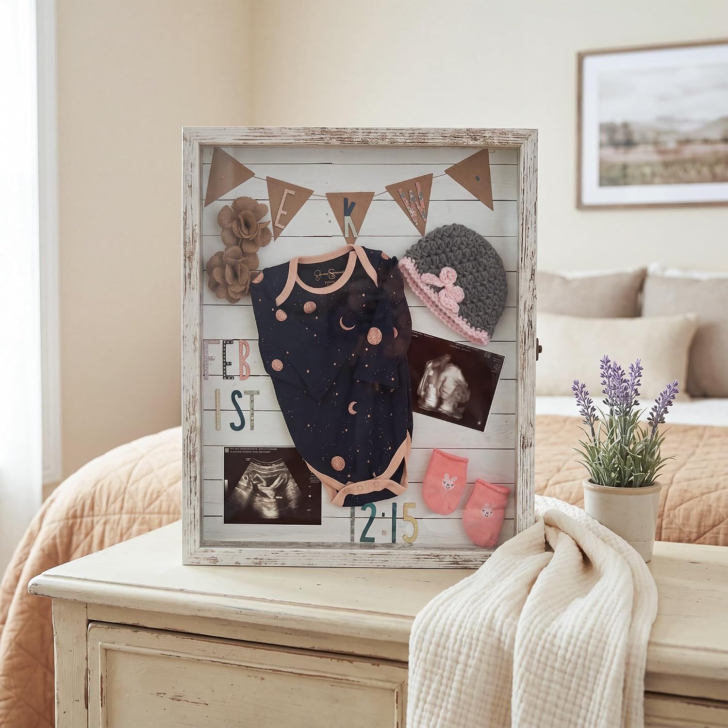 13x16 Wedding Bouquet Shadow Box Display Case,,White | 1.5inch Shadow Box Picture Frame,Wedding Bouquet Memorabilia