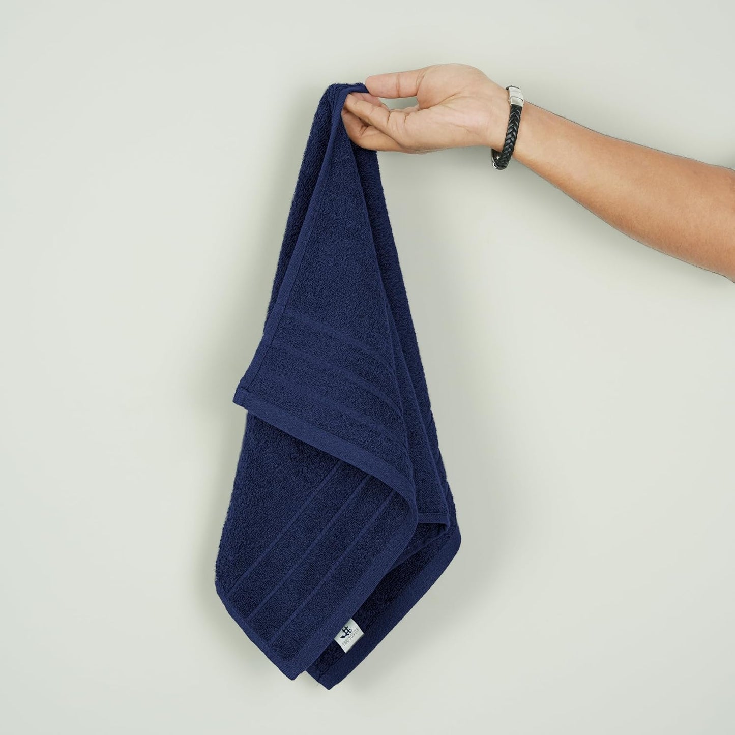 6 Piece Hand Towels Set 16 x 28 Inches, Navy | 100% Cotton, Lighter Weight, Quick to Dry, 16 x 28 Inches, Super Soft &