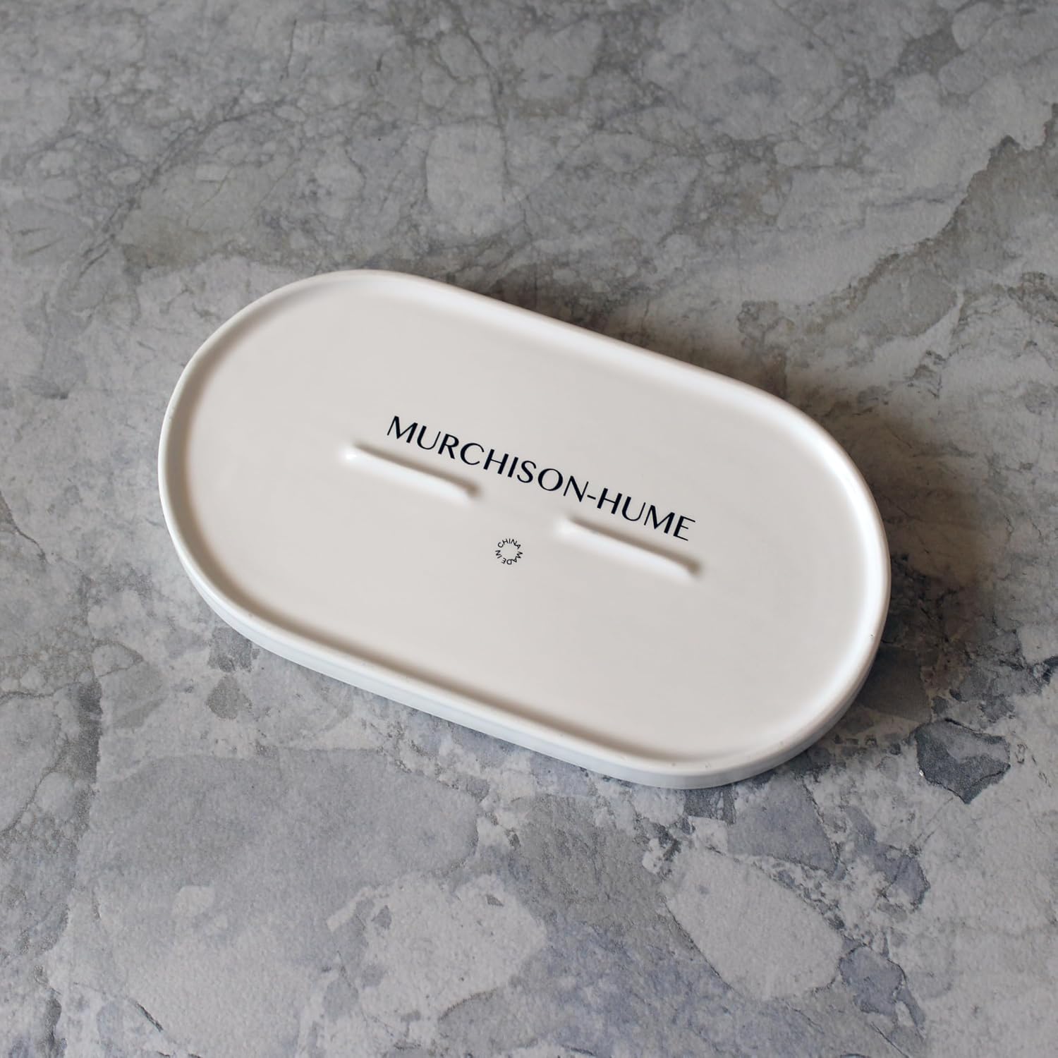 Ceramic Vanity Tray / White / 7.5 x 4.1 x 0.8