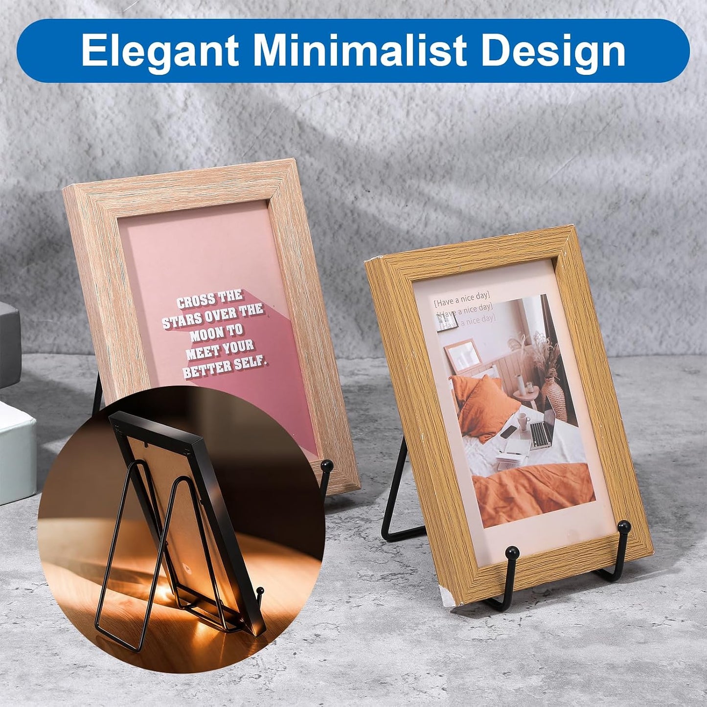 Metal Picture Frame Holders & Easel Stands for Books / Set of 16