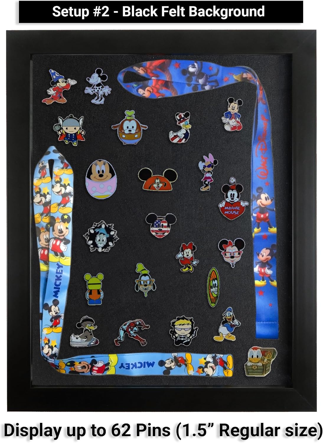 Large Shadow Box, Thick Black Frame | 2 Background Options, Black Felt or Natural Linen | 13x16 ext. Size, fit Photos