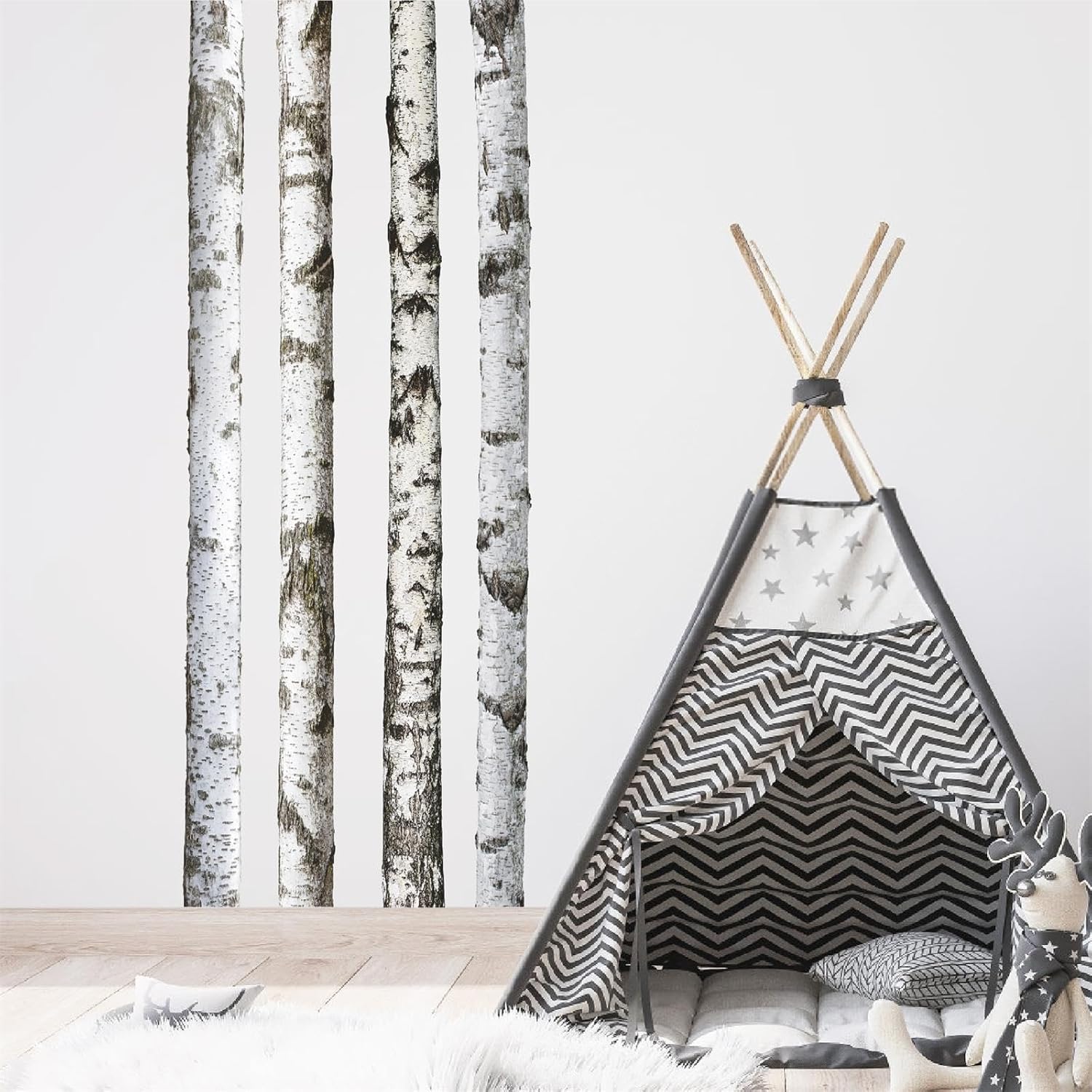 Large Wall Decal Nature Tree Wall Stickers Peel and Stick Large Tree Wall Decals Forest / Birch Tree