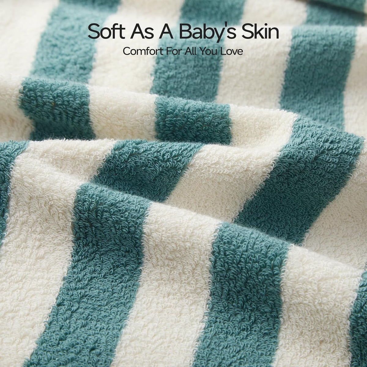 REDKISS Striped Hand Towels for Bathroom, Kitchen Decor, Guest Use, Ultra Soft and Highly Absorbent for Kids Adults