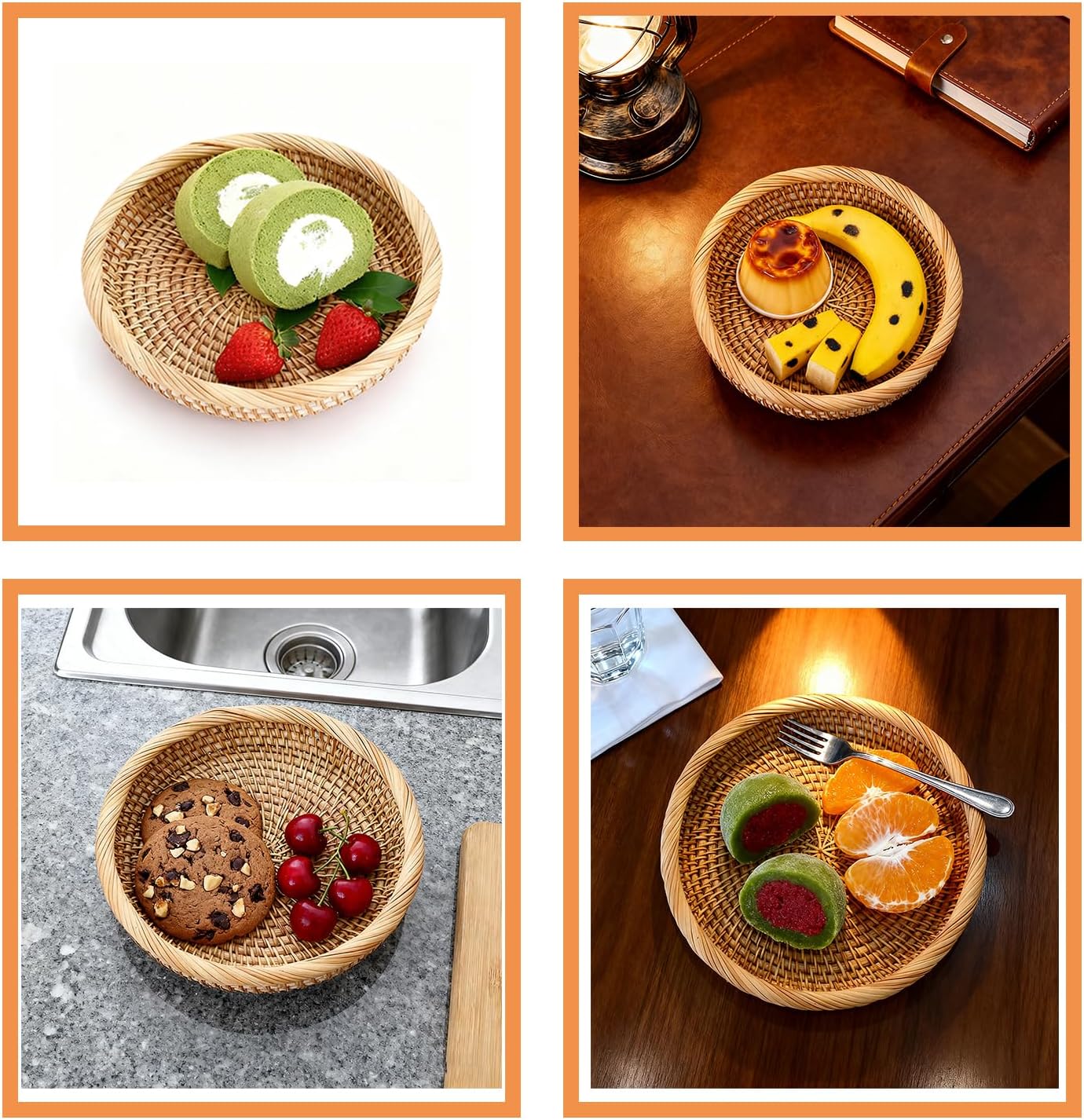Round Catch All Tray for Keys / Natural / 7.6 Inch
