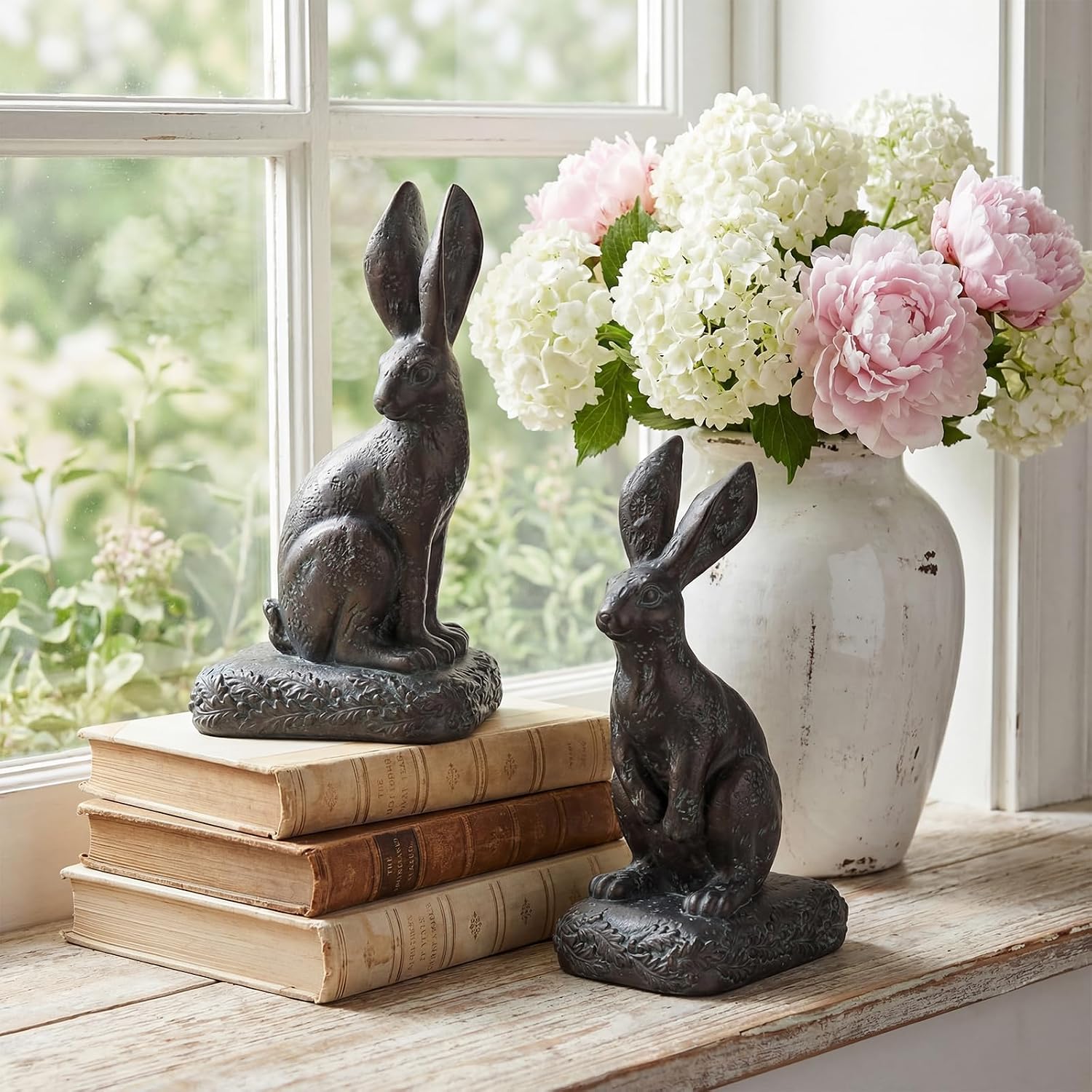 Rabbit Bookends / Heavy Resin Book Holder