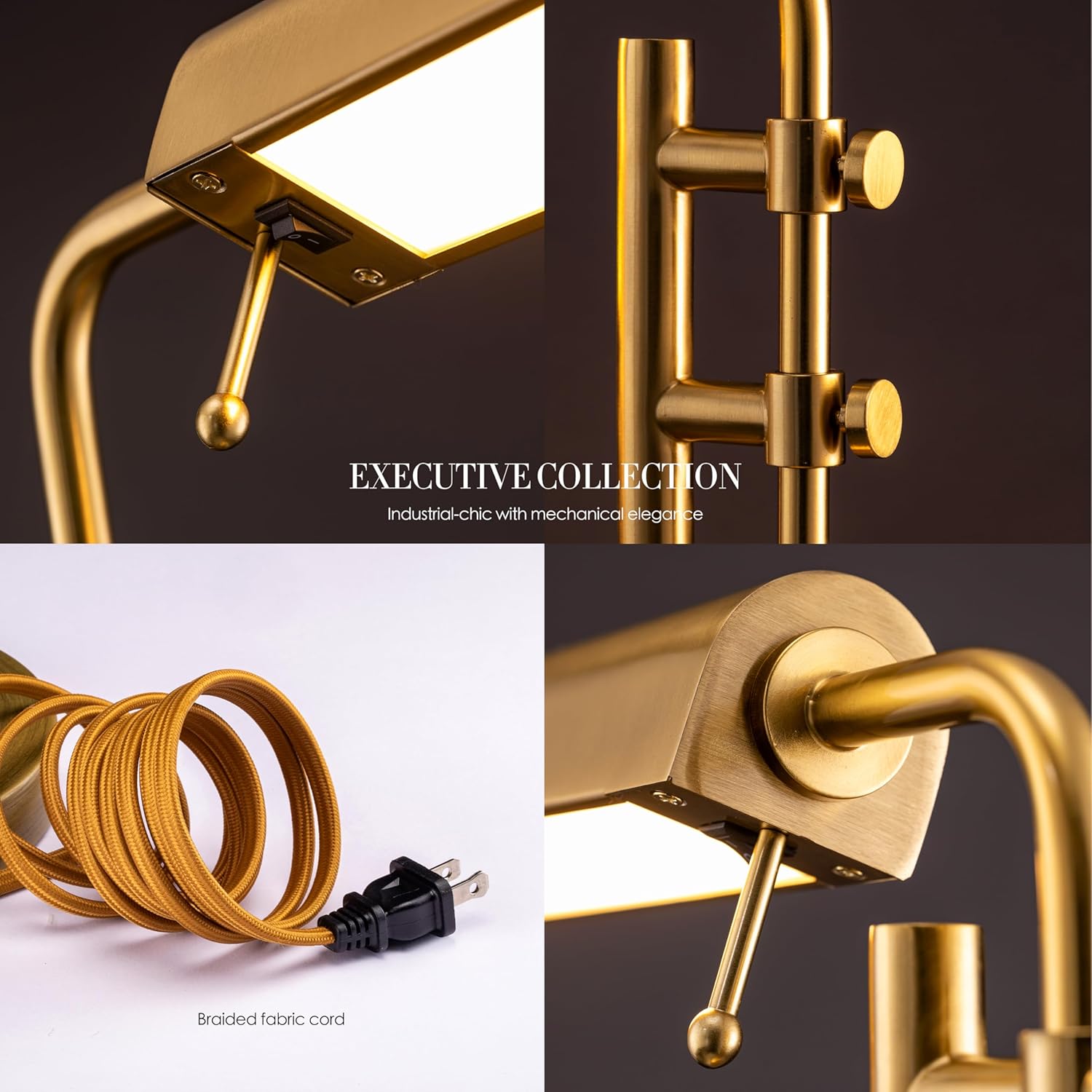 O'Bright Aurora LED Pharmacy Desk Lamp - Swing Arm, Industrial Design for Reading, Crafting, Work,10W LED, Adjustable