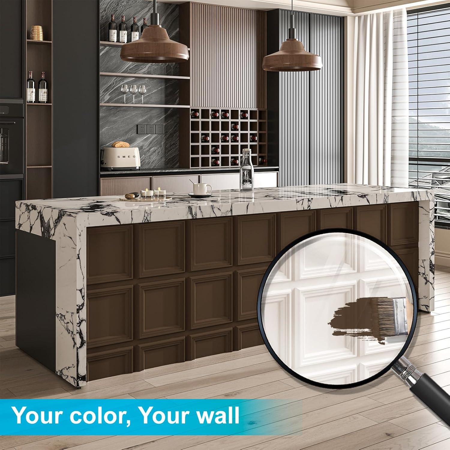 3D Textured Accent Wall Panel for Interior Décor / 11.8 x 11.8 / White / Set of 33