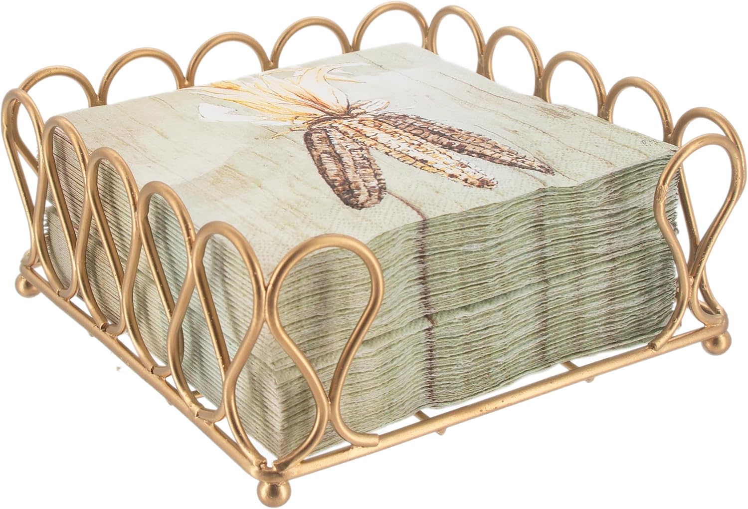 Celebrate the Home Ribbon Cocktail Napkin Caddy / Gold