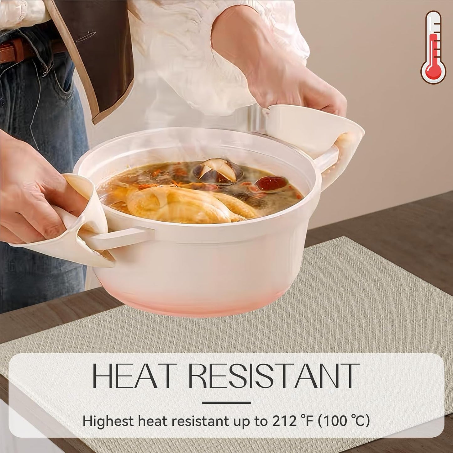 Romanstile Cloth Placemats Set of 8, Heat Resistant Double Layered Thickened Place Mats, Washable Faux Linen Farmhouse