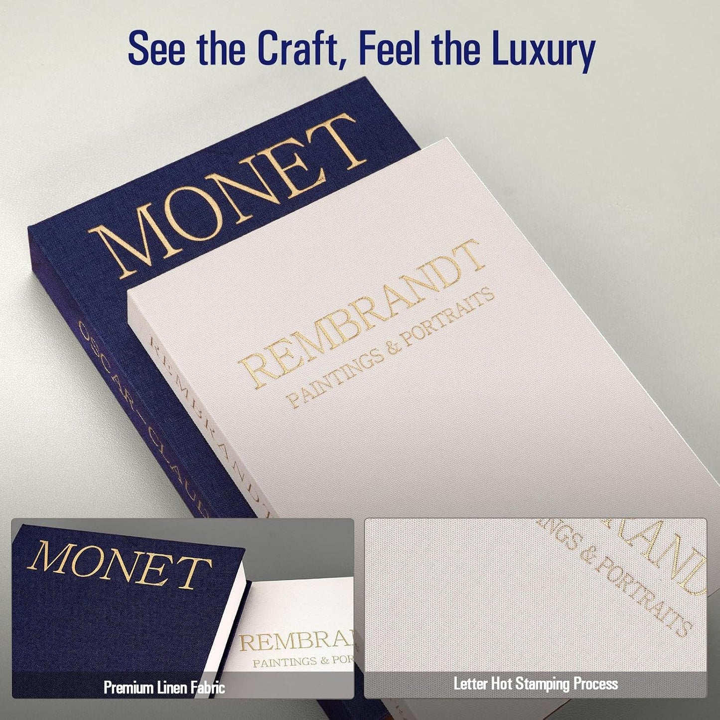 Linen Fake Book / Dark Blue & White