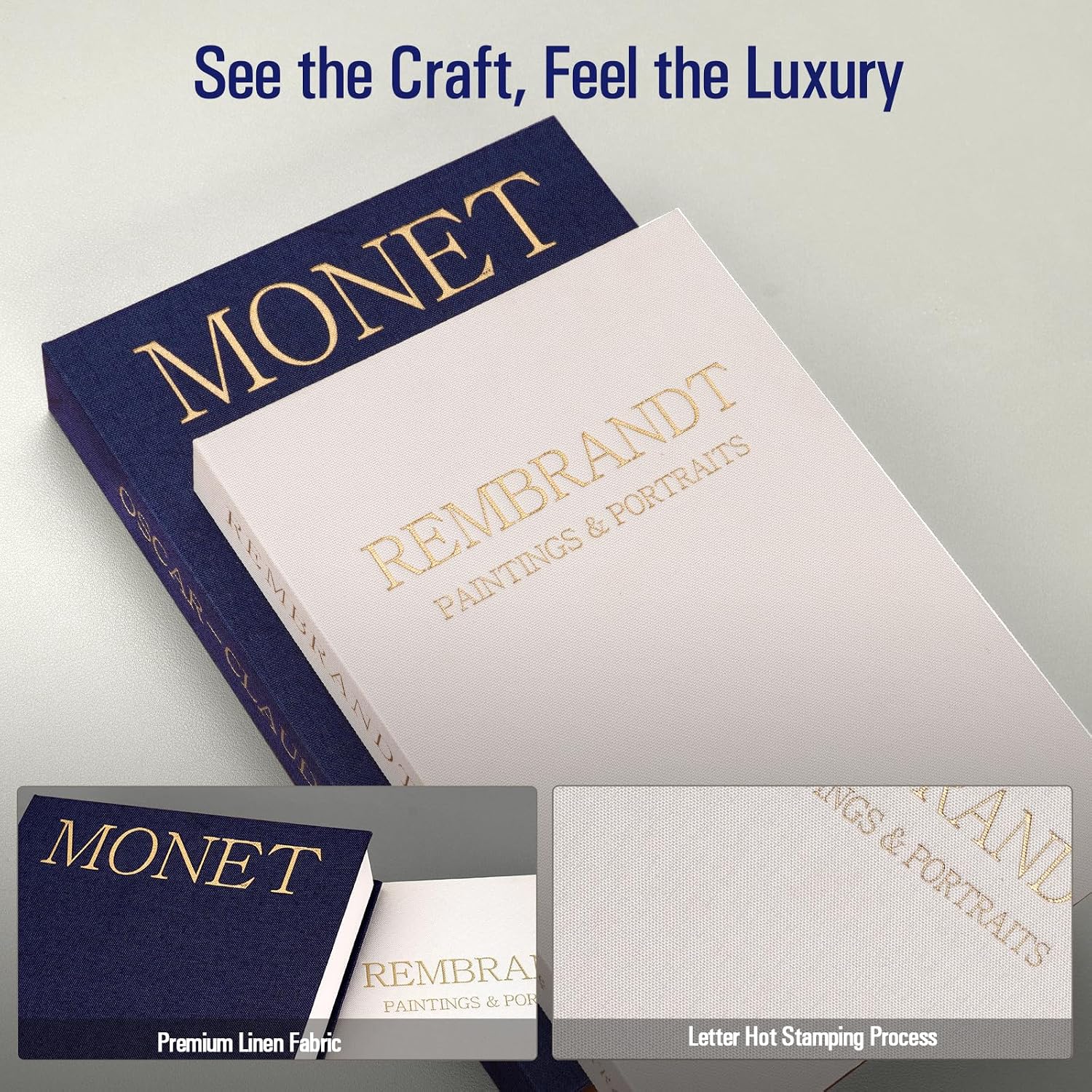 Linen Fake Book / Dark Blue & White