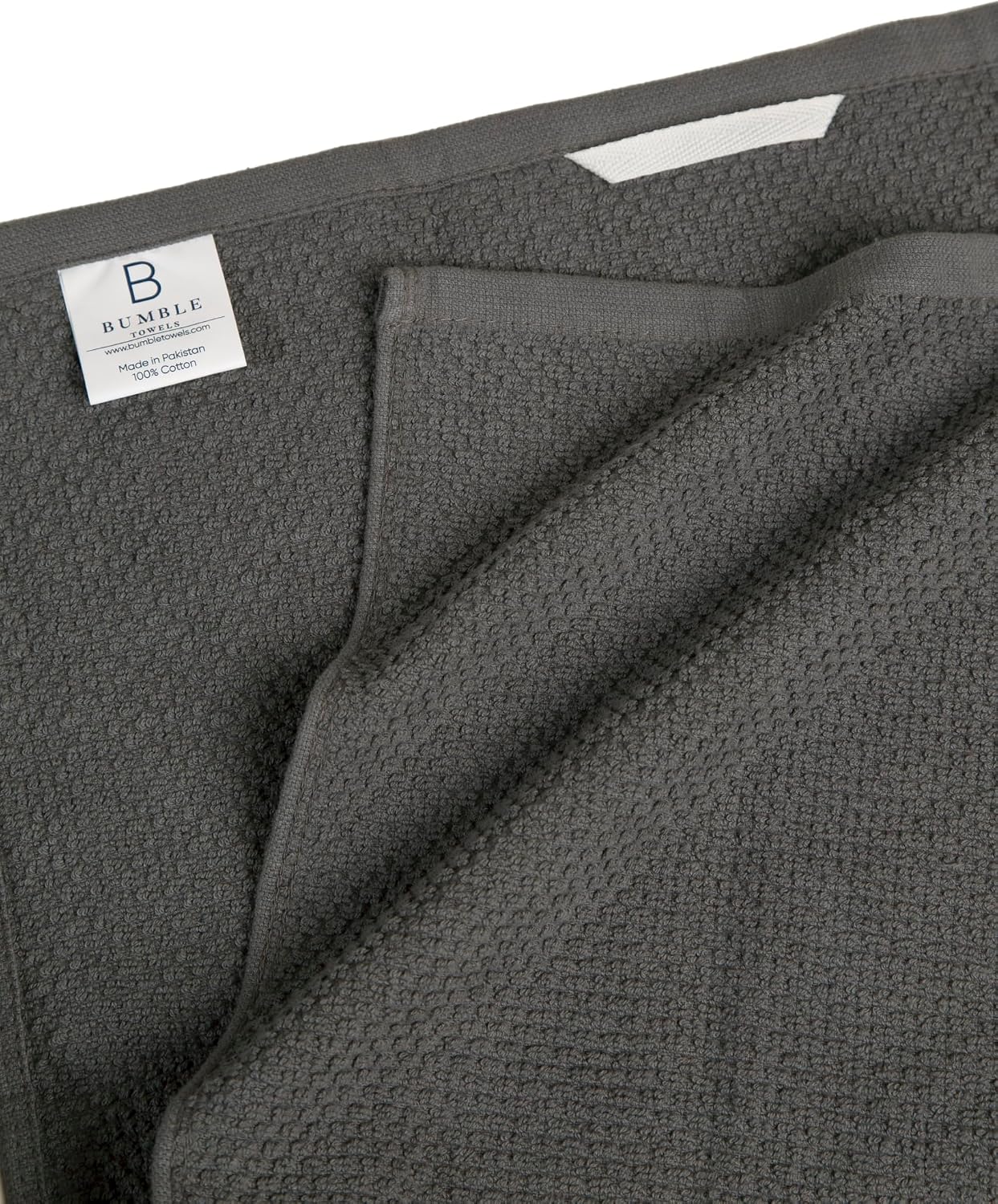 Bumble Kitchen Towels 6 Pack 100% Cotton 16"x26" - Grey Wide Stripe | 430 GSM Soft Kitchen Hand Towels with Hanging