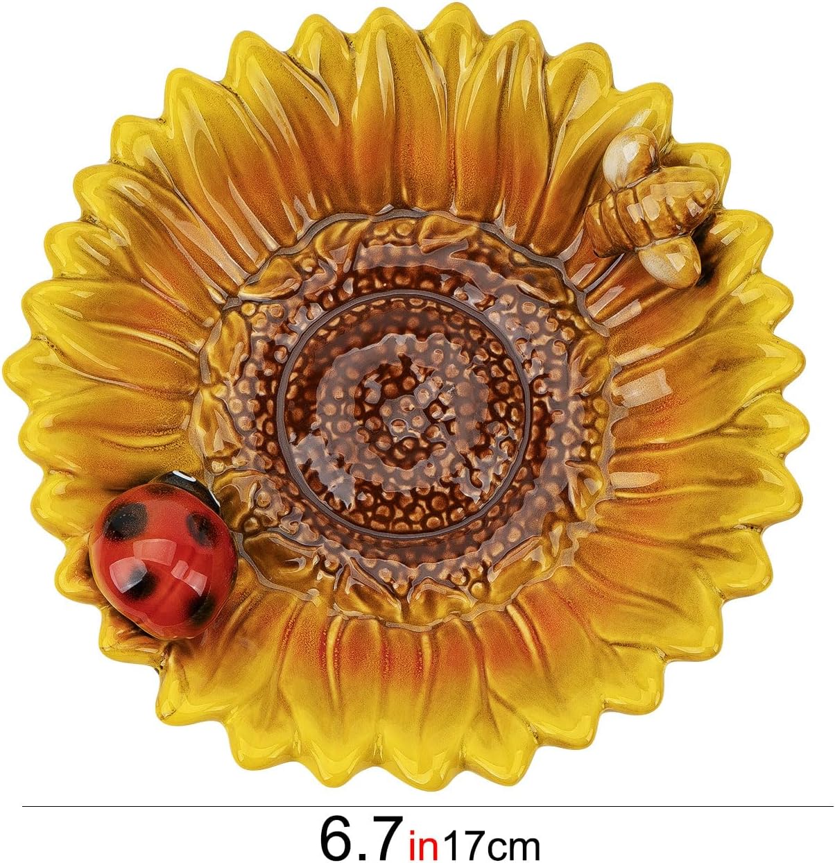 Sunflower Jewelry Dish Trinket Tray Ceramic Key Tray Bowl for Entryway Table