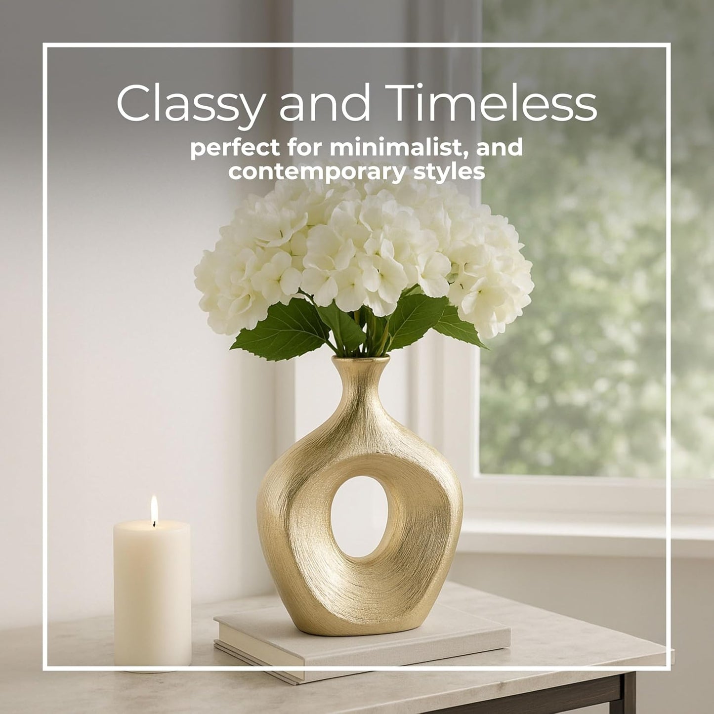 Ceramic Modern Flower Vase / Champagne