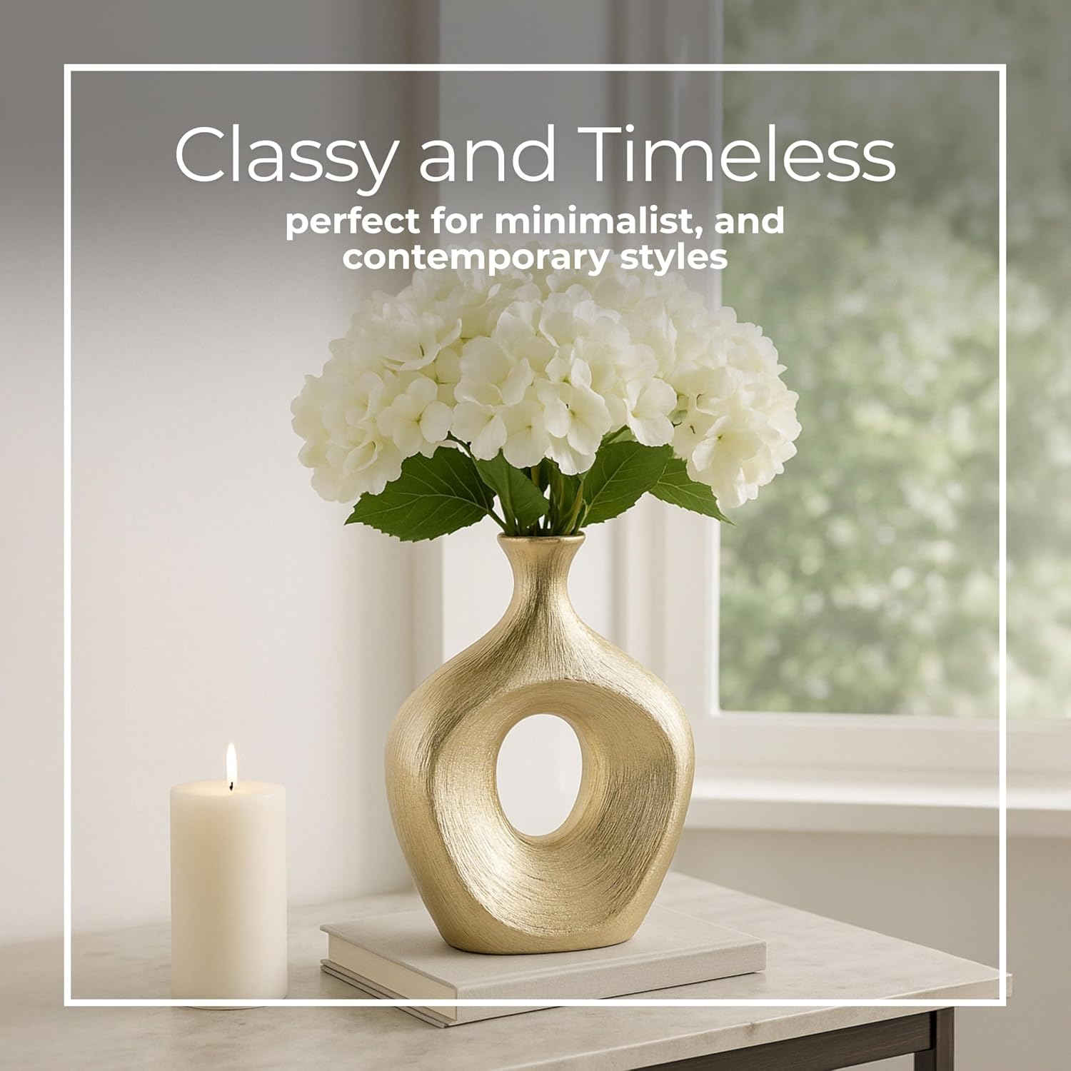 Ceramic Modern Flower Vase / Champagne