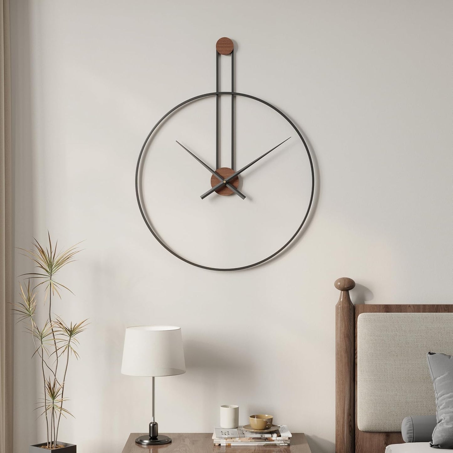 Cuspin 24 Inch Large Wall Clock, Modern Black Metal Clocks for Living Room | Silent non ticking, battery operated, open