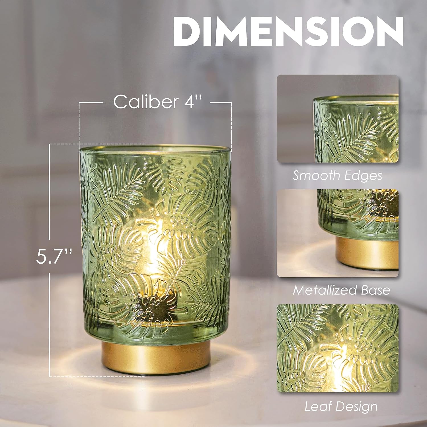 Small Battery Operated Lamp-Portable Cordless Table Lamps / Greenish