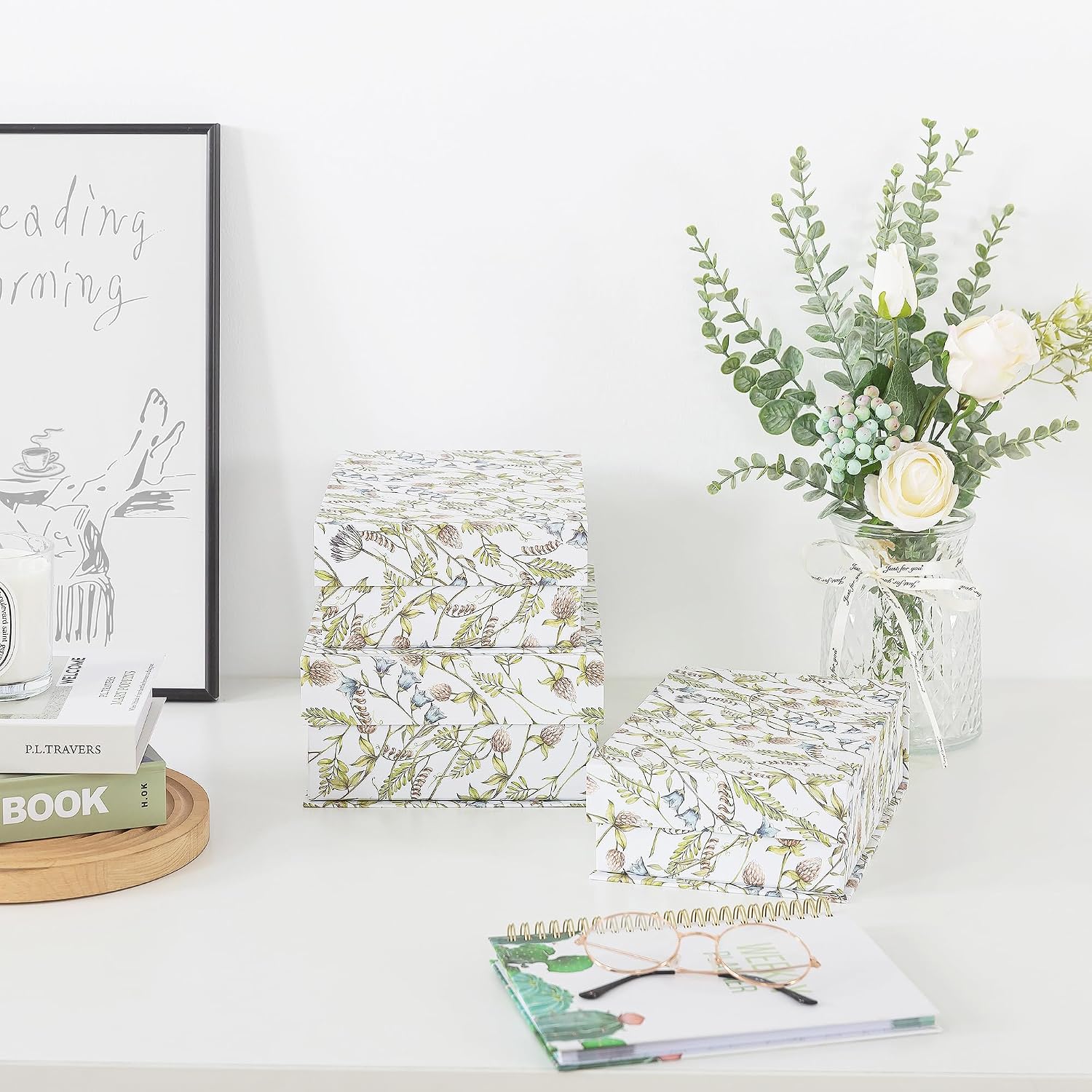 Floral Pattern Keepsake Boxes / Wild Garden / Set of 3