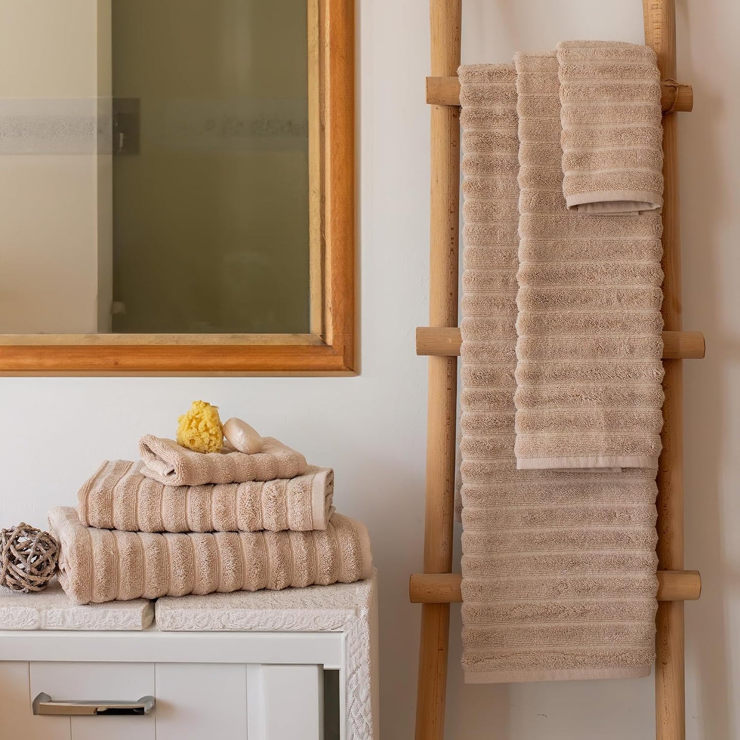 CTT Luxury 6 Piece Towel Set, 100% Turkish Cotton, Quick Drying, Highly Absorbent & Comfy, Includes 2 Bath Towels, 2