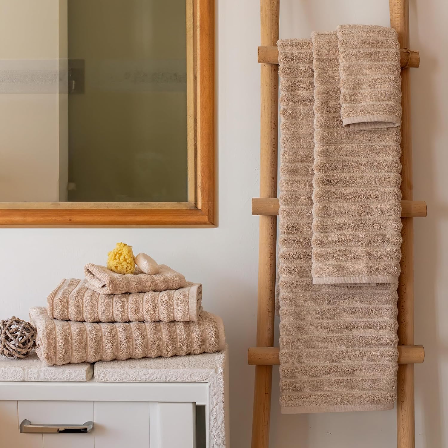 CTT Luxury 6 Piece Towel Set, 100% Turkish Cotton, Quick Drying, Highly Absorbent & Comfy, Includes 2 Bath Towels, 2
