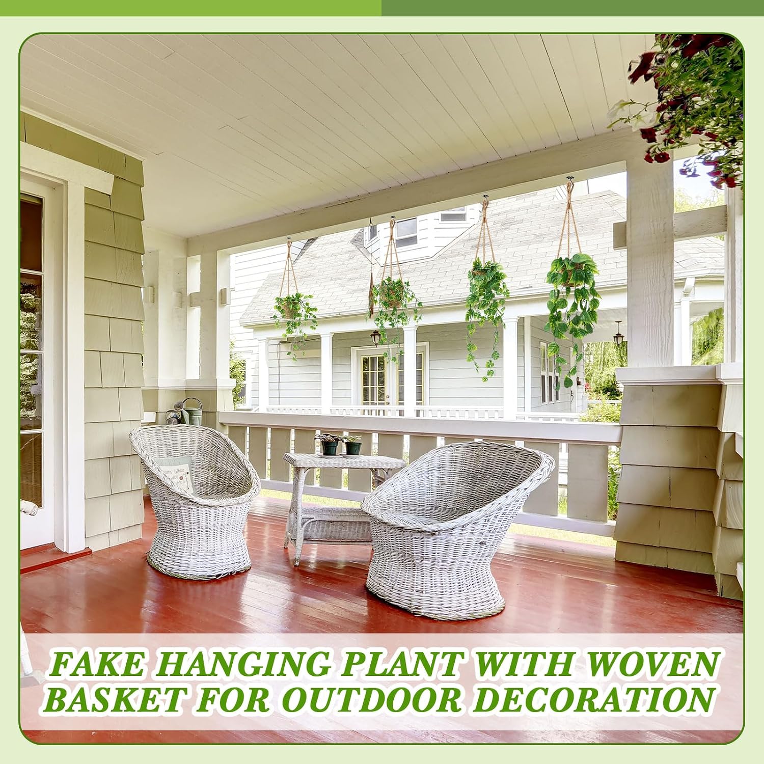 Woven Basket Boho Artificial Ivy Faux Vines Eucalyptus Leaf / Round Radish Leaf / Set of 6