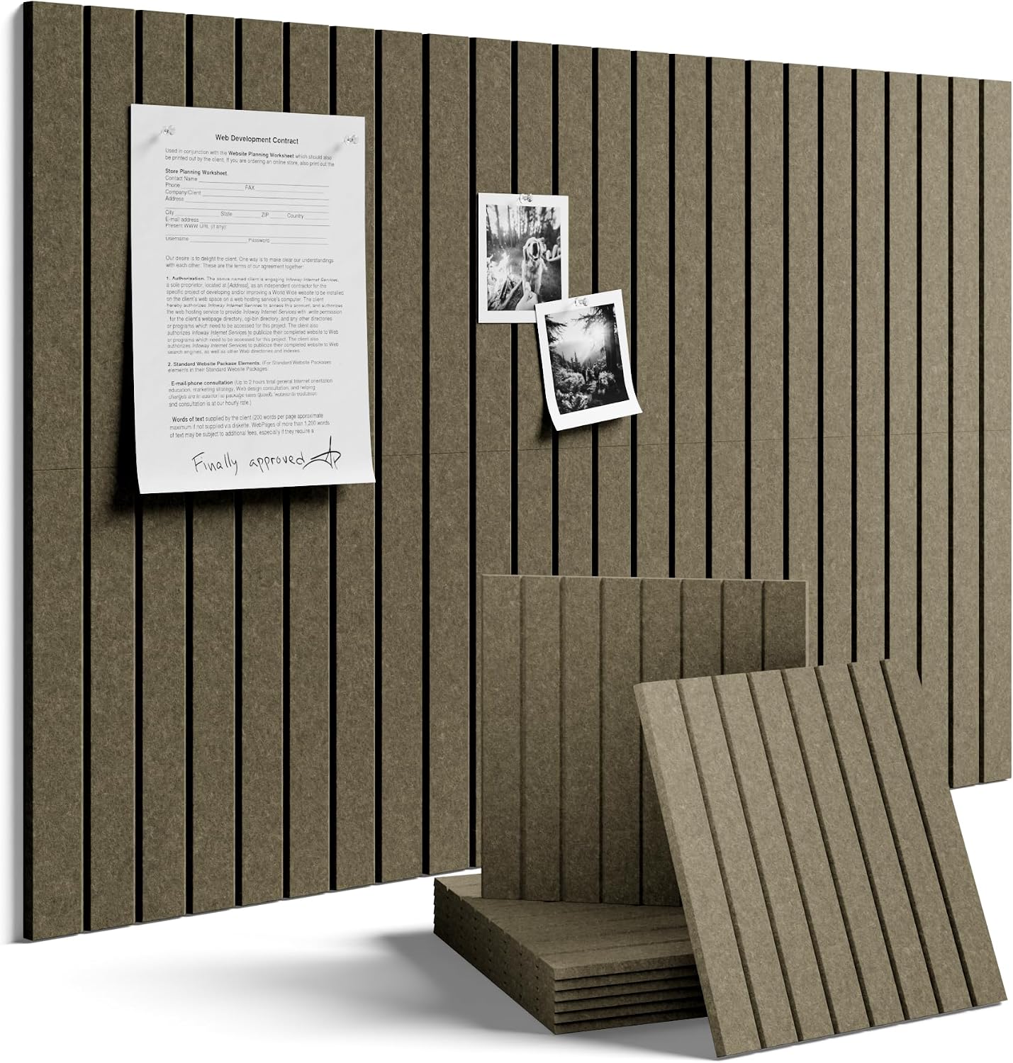 Fluxynara 36" x 24" Large Felt Bulletin Board, Earth Brown