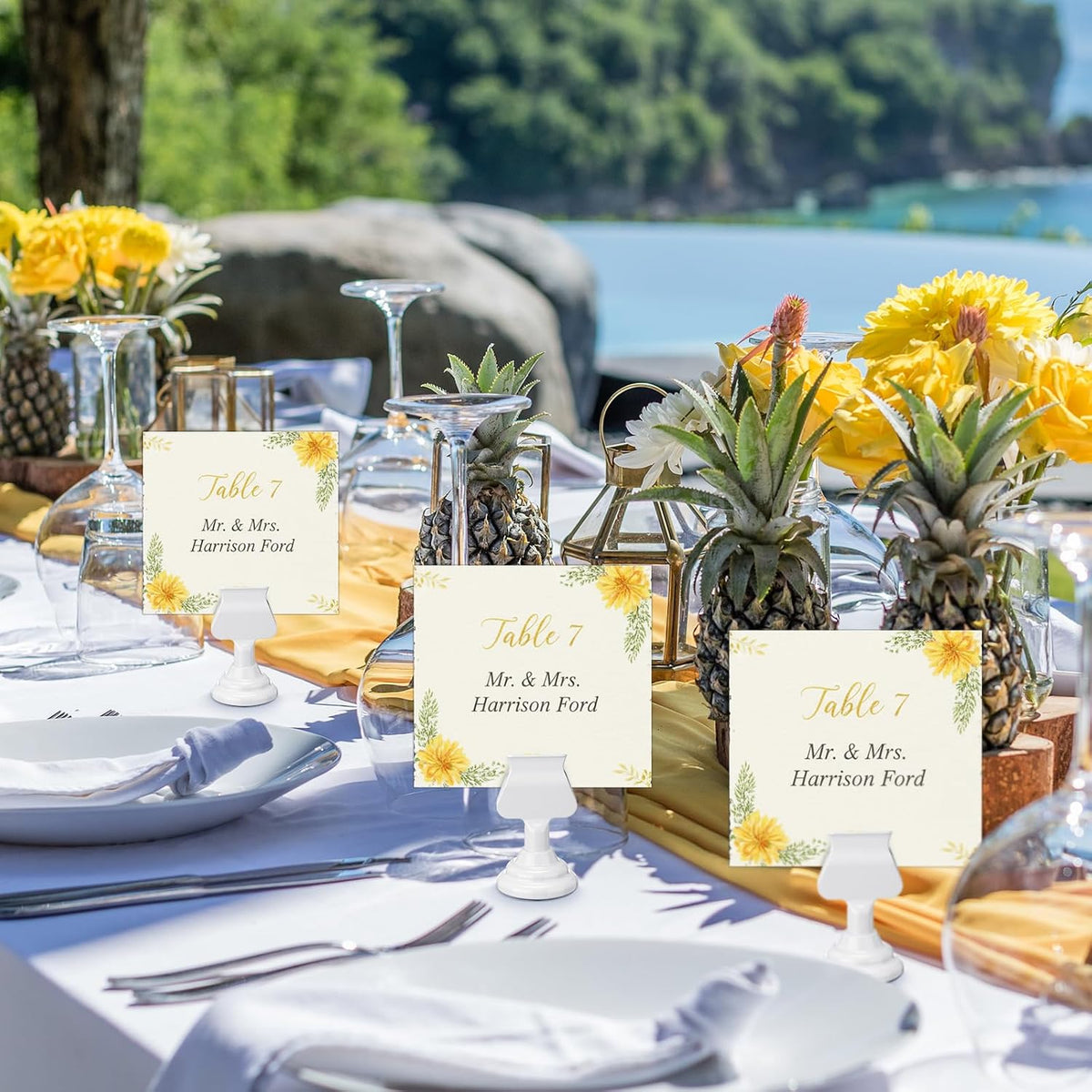 Kathfly Metal Table Number Holders 1.7 inch Mini Place Card Holders Bulk Harp-clip Table Sign Stands Card Holder