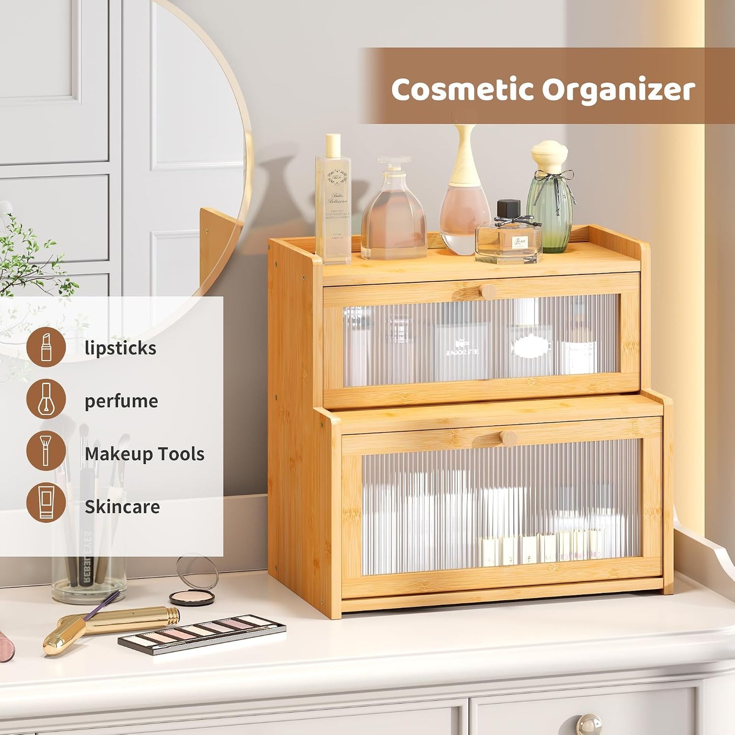 Bread Box for Kitchen Countertop Double Layer Large Corner Bread Box Capacity Bread Storage Bin Farmhouse Breadbox