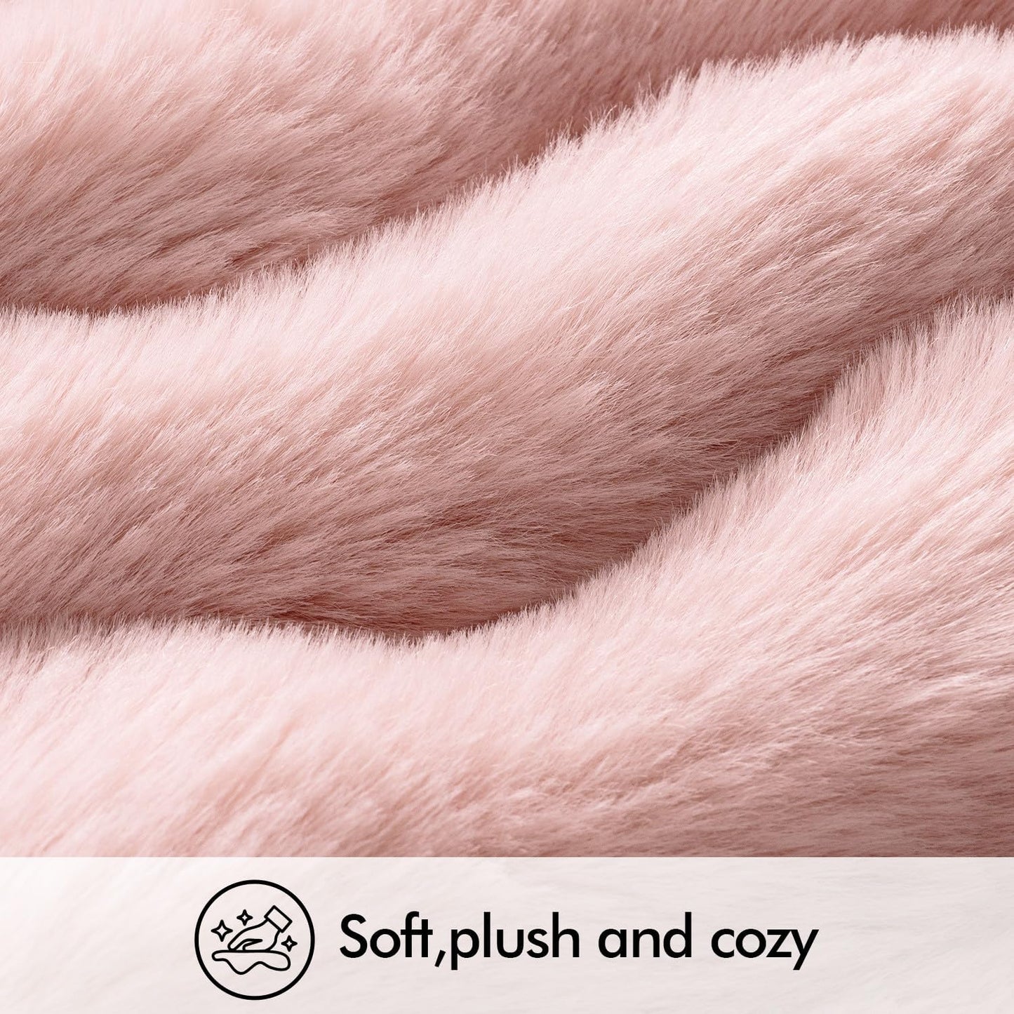 Faux Fur Pillow Covers Thick Soft Plush Throw Pillows Spring / 18 x 18 / Light Pink / Set of 2