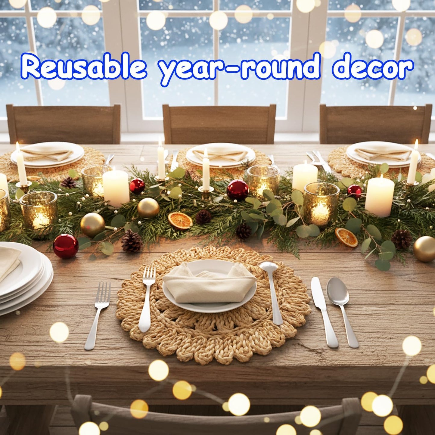 Round Rattan Placemats / Set of 12